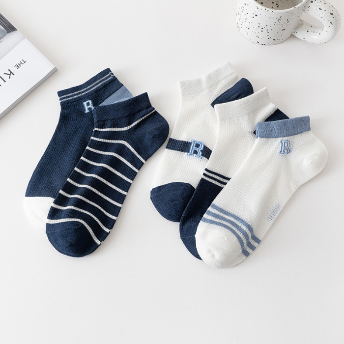 Mesh breathable men's boat socks 10 colors