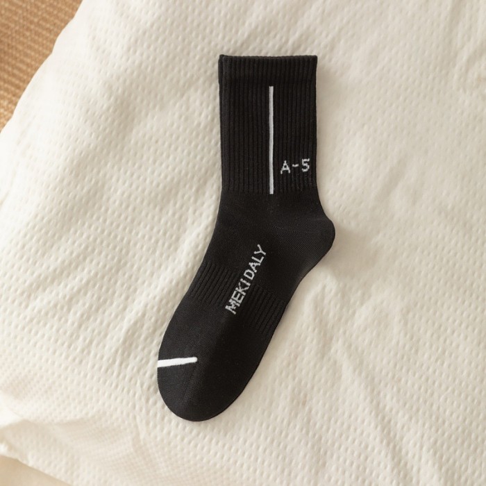 Japanese alphabet mid-calf basketball socks 5 colors