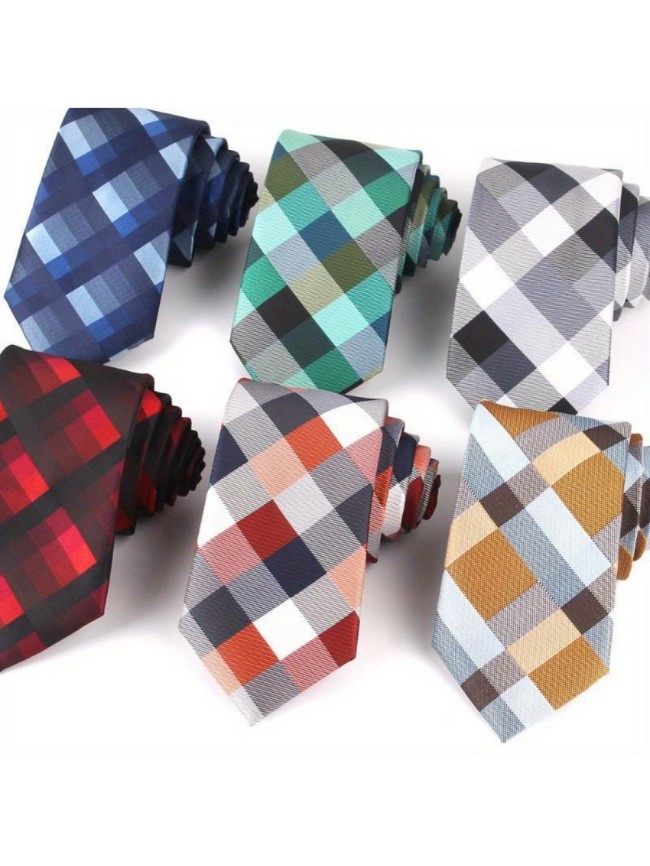 Classic Plaid Jacquard Men's Tie 8 colors