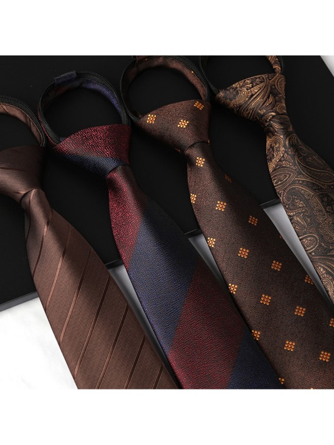 Brown-Toned Pre-tied Men's Tie 6 colors