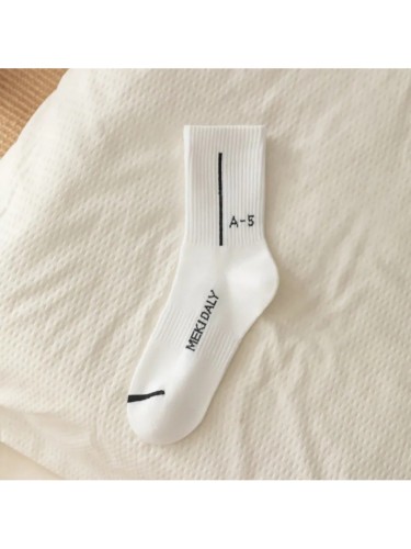 Japanese alphabet mid-calf basketball socks 5 colors