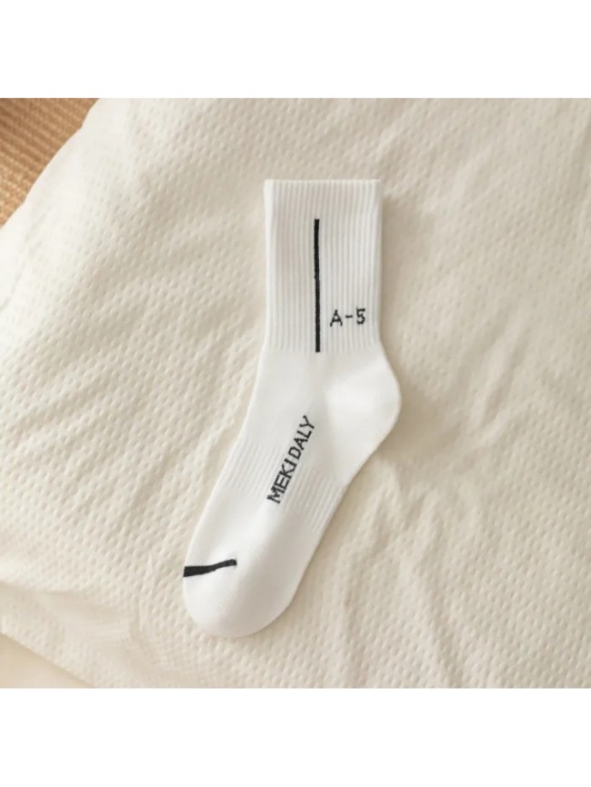 Japanese alphabet mid-calf basketball socks 5 colors