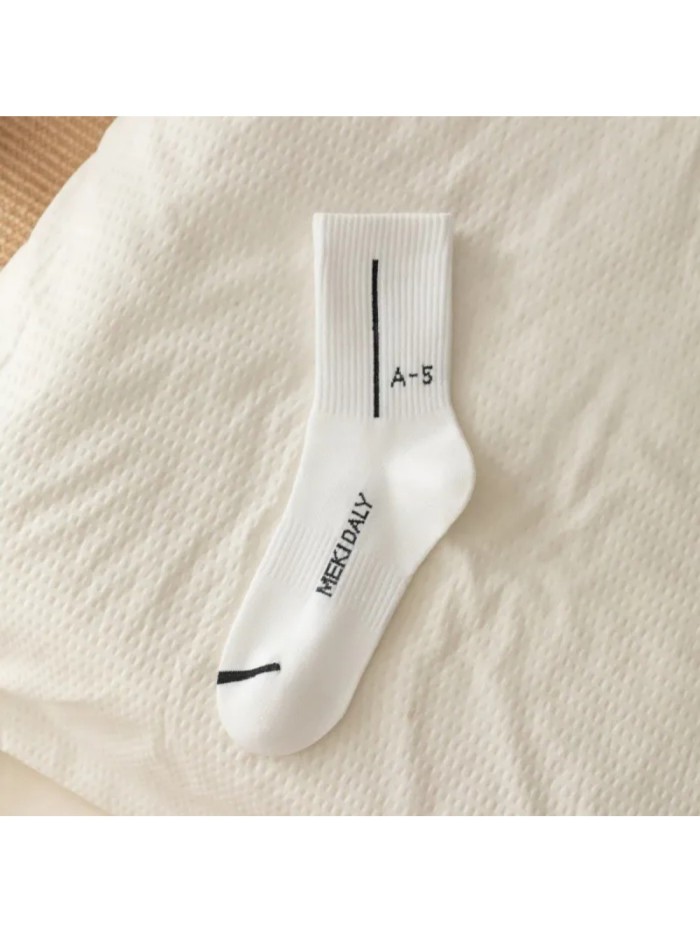 Japanese alphabet mid-calf basketball socks 5 colors