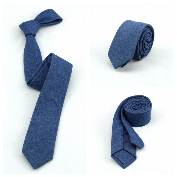 Stylish Men's Solid Color Denim Tie 4 colors