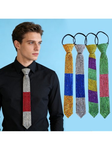 Shiny Rhinestones Men's Pre-tied Tie 5 colors