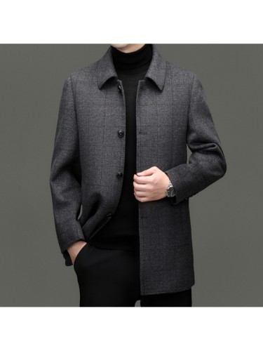 Men's Lapel Double-faced Wool Overcoat