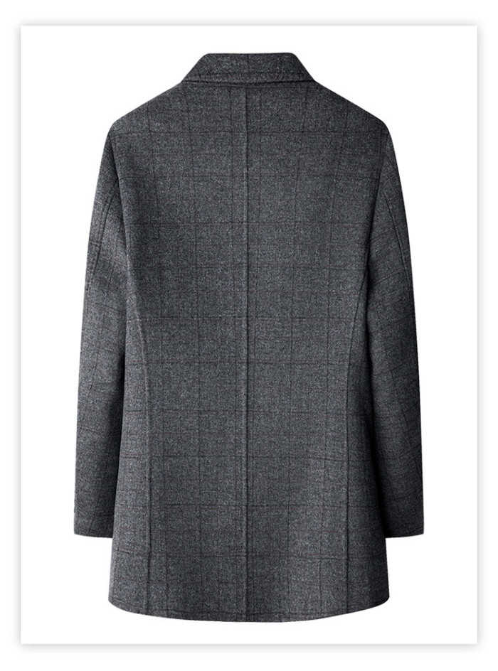 Men's Lapel Double-faced Wool Overcoat