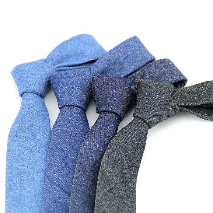 Stylish Men's Solid Color Denim Tie 4 colors