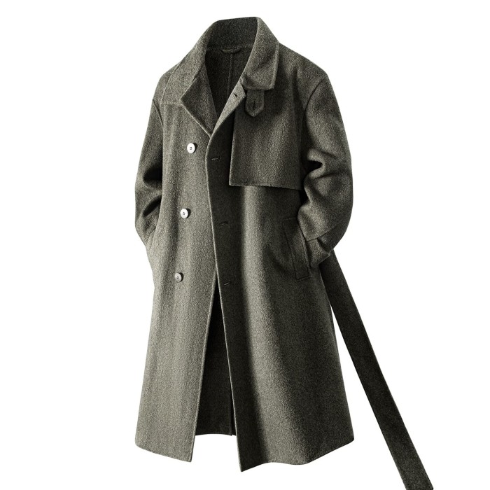Men's Light Luxury Vintage Double-faced Wool Overcoat 3 colors