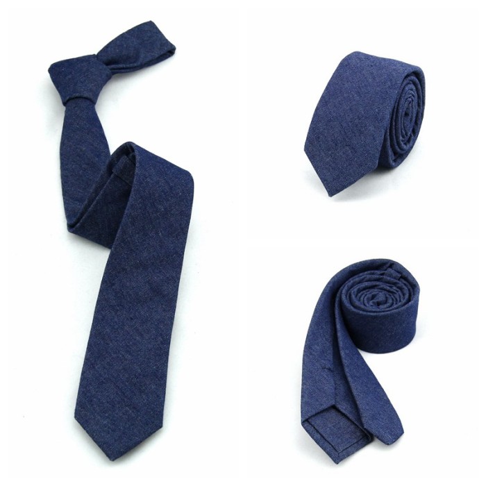 Stylish Men's Solid Color Denim Tie 4 colors