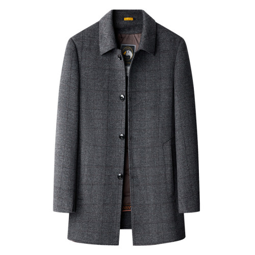 Men's Lapel Double-faced Wool Overcoat