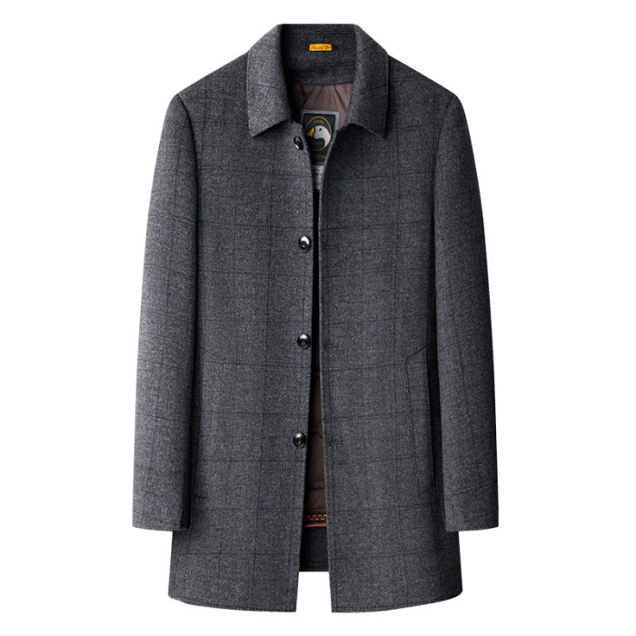 Men's Lapel Double-faced Wool Overcoat