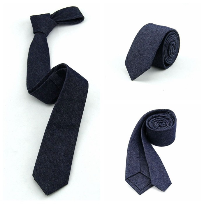 Stylish Men's Solid Color Denim Tie 4 colors