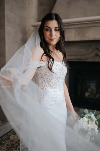 PRONOVIAS Crepe Mermaid Lace & Beaded Bodice Size 6