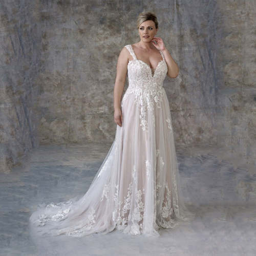 Lace Sweetheart Tulle Plus Size Bridal Gown FWD1005