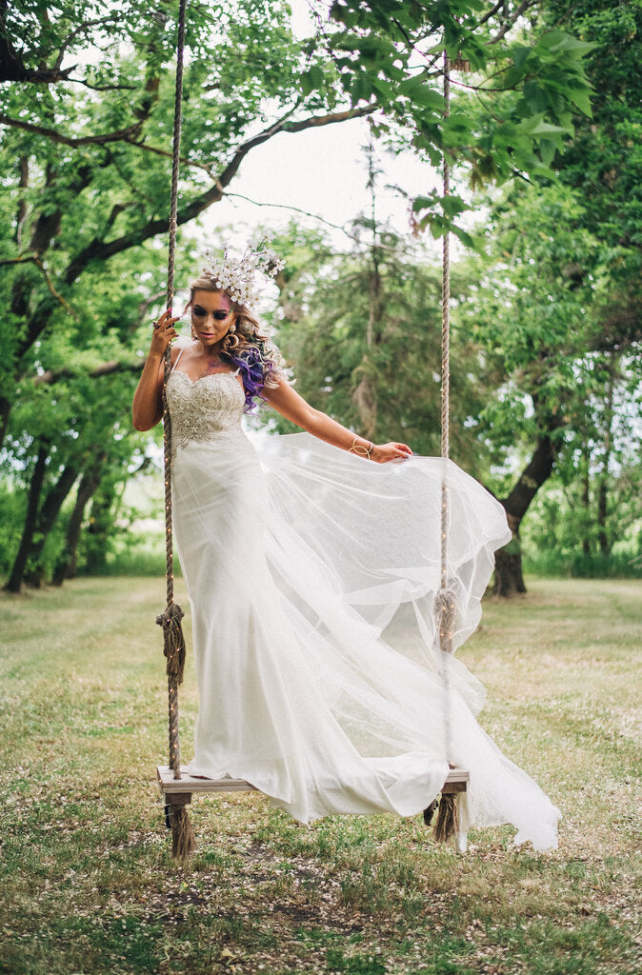 JULIE VINO Chiffon Fit Flare Sequin Beaded Bodice Size 10