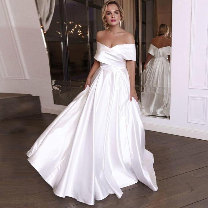 Plus Size Wedding Dress Off The Shoulder Bridal Gown WD1039