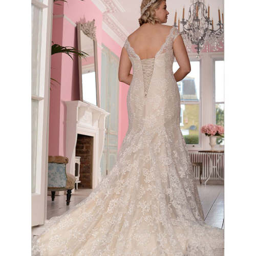 Mermaid Lace Off Shoulders Plus Size Wedding Dress WD1018