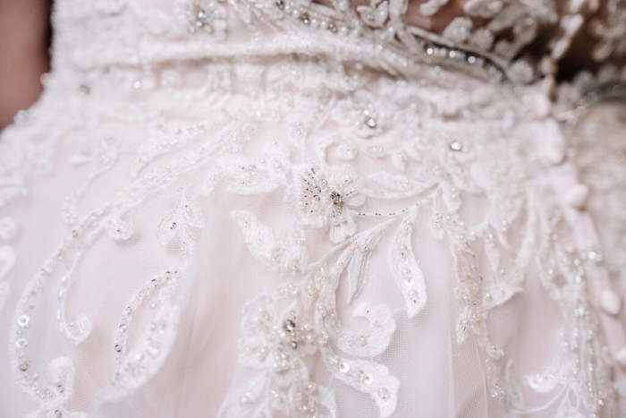 ALLURE Tulle A-line Lace Crystal Bodice illusion Back Size 22