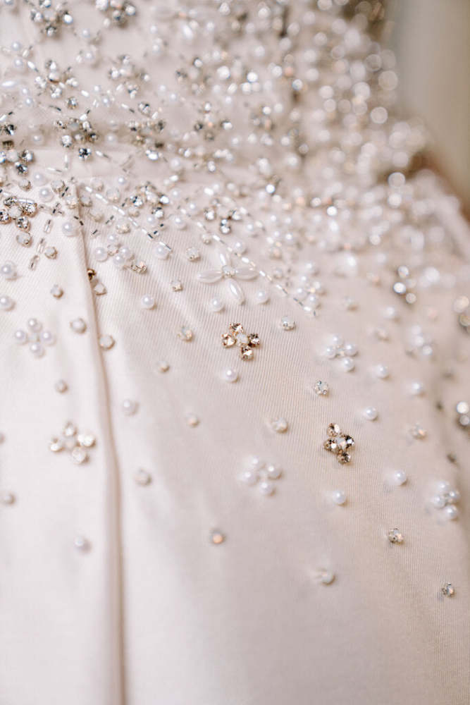 MAGGIE SOTTERO- NEW- Satin Ballgown Plunging Crystal Bodice Straps Size 20