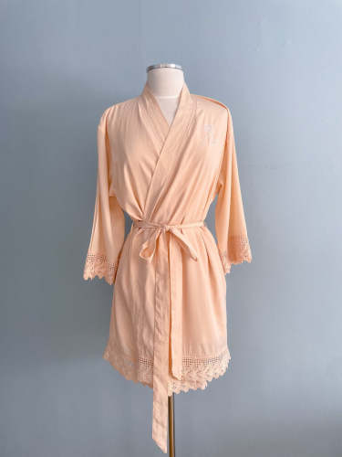 SS WEDDINGS Chiffon Cotton Trimmed Robe Size M/L
