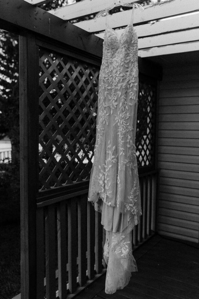 STELLA YORK Lace Fit + Flare V Neck Low Back Size 8