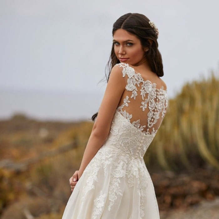 Boho Bridal Simple A Line Wedding Dresses WD1052