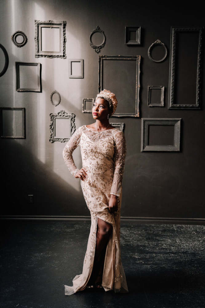 BHLDN Sequin and Beaded Illusion Fit Flare Full Sleeved Size 8