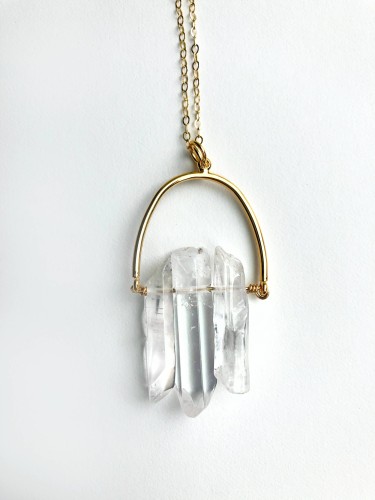 Triple Crystal Arch Necklace