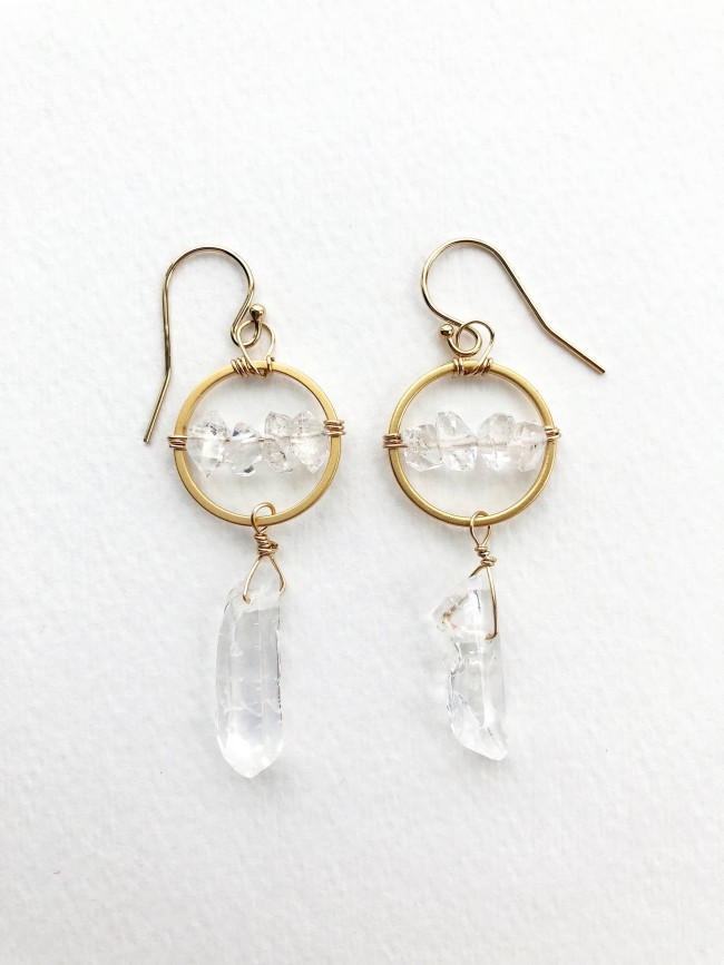 Raw Crystal Drop Earrings