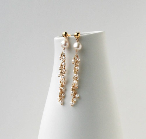Pearl Post Dangle Earrings