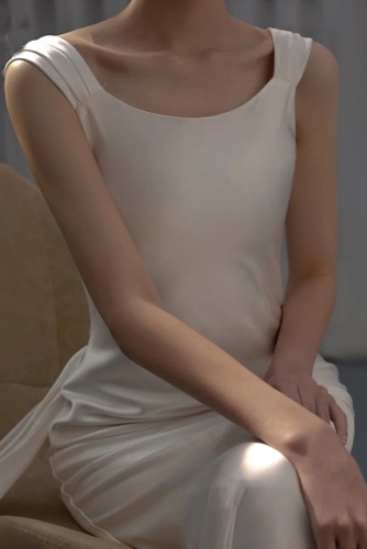 Fine French Satin Wedding Dress