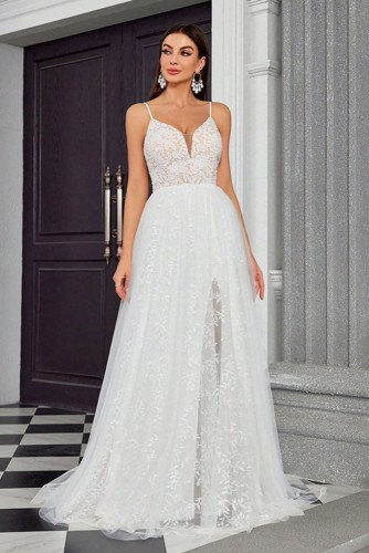 Deep V Sexy Wedding Dress