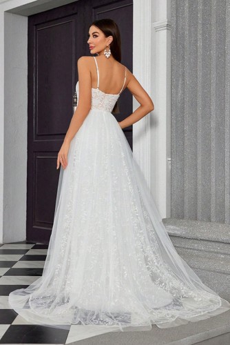 Deep V Sexy Wedding Dress