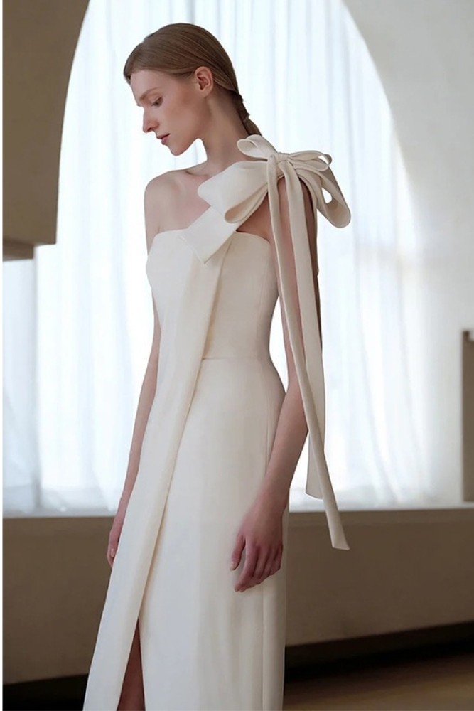 French Satin Butterfly Dress
