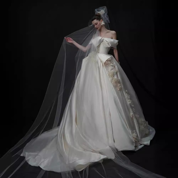 Super Simple Satin Wedding Dress