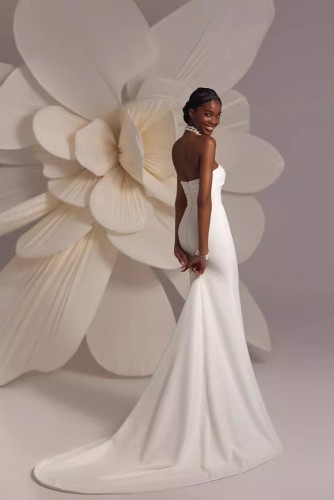 White Satin Wedding Dress