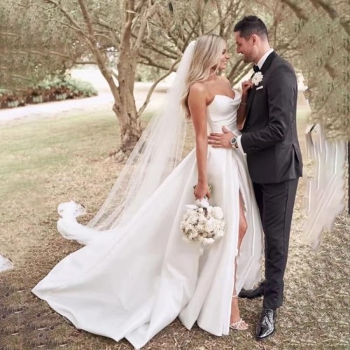 high leg wedding dress