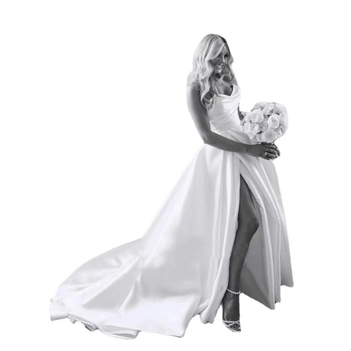 high leg wedding dress