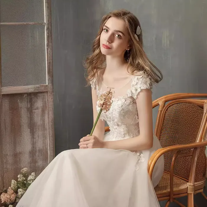 Lace Petal Wedding Dress