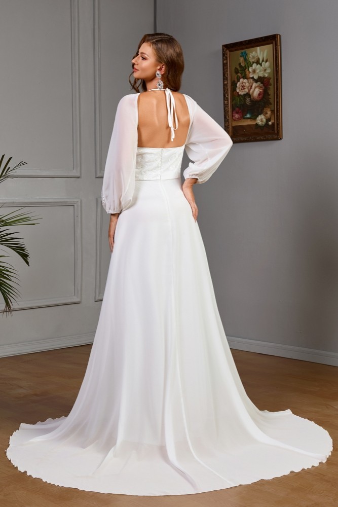 V Neck Wedding dress
