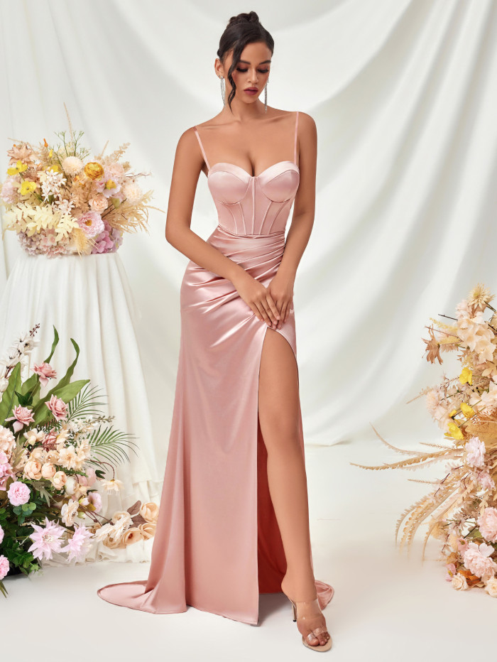 Strapless Halter Neck Evening Dress