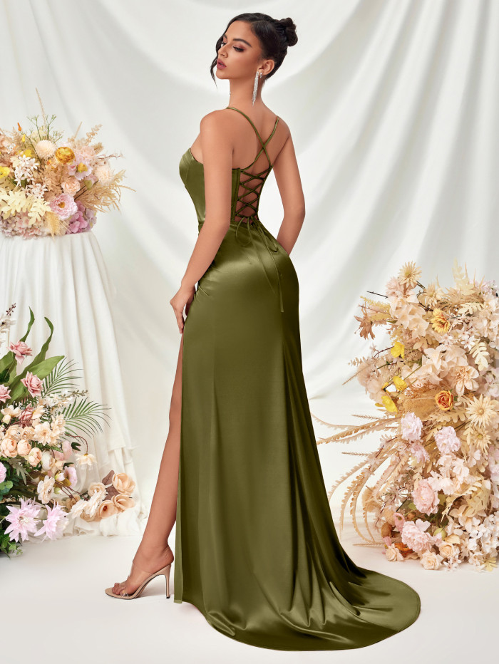 Strapless Halter Neck Evening Dress