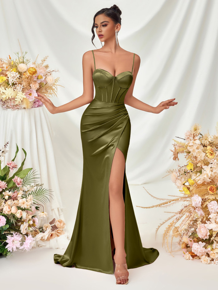 Strapless Halter Neck Evening Dress