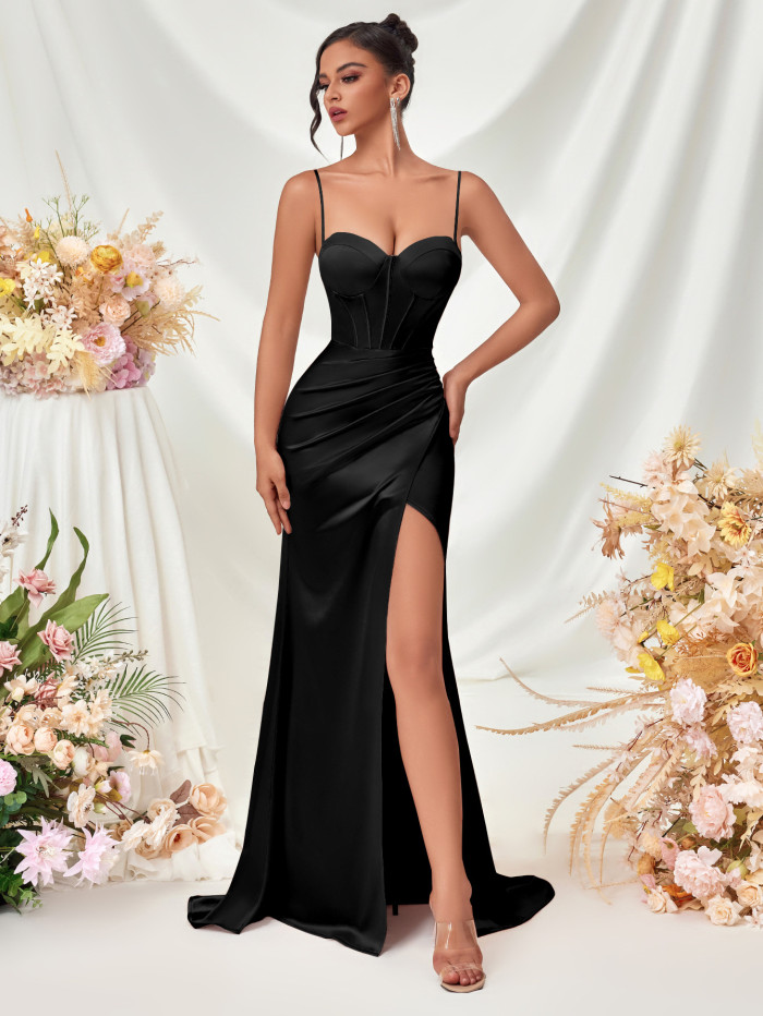 Strapless Halter Neck Evening Dress