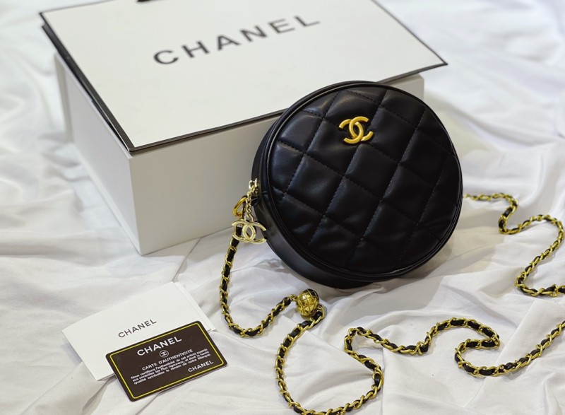 CHANEL Black Fashion Calfskin Quilted Zipper Criss-cross Genuine Leather Women's Handbags Clutches Wallet  Combination Bags