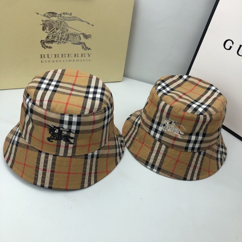 BURBERRY Yellow Outdoor Plaid  Cotton Women's Adult Striped Cap