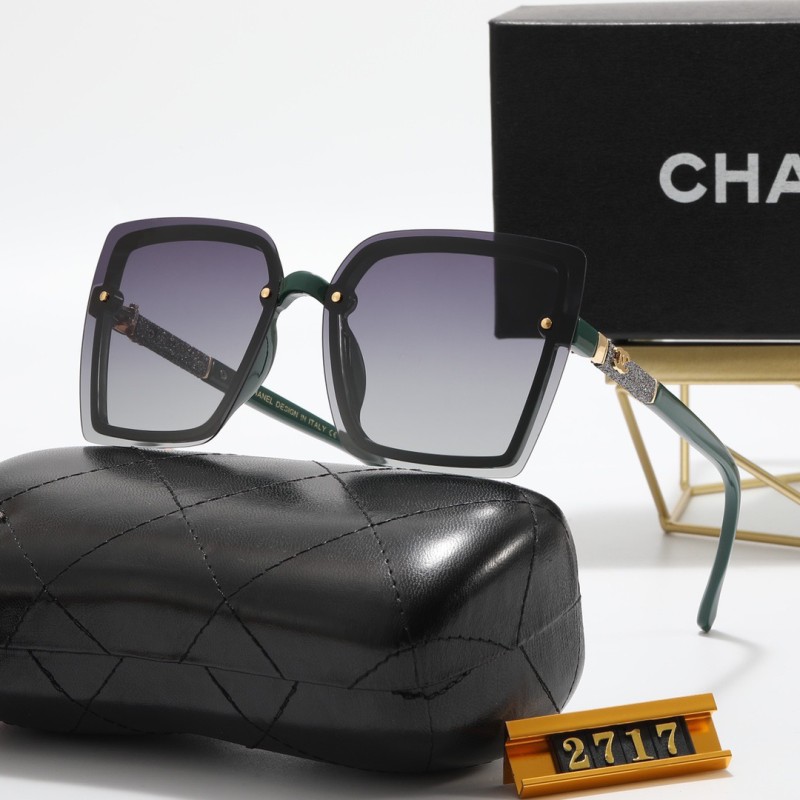 CHANEL S Black PC Multi AC Women's Outdoor Square Sunglasses