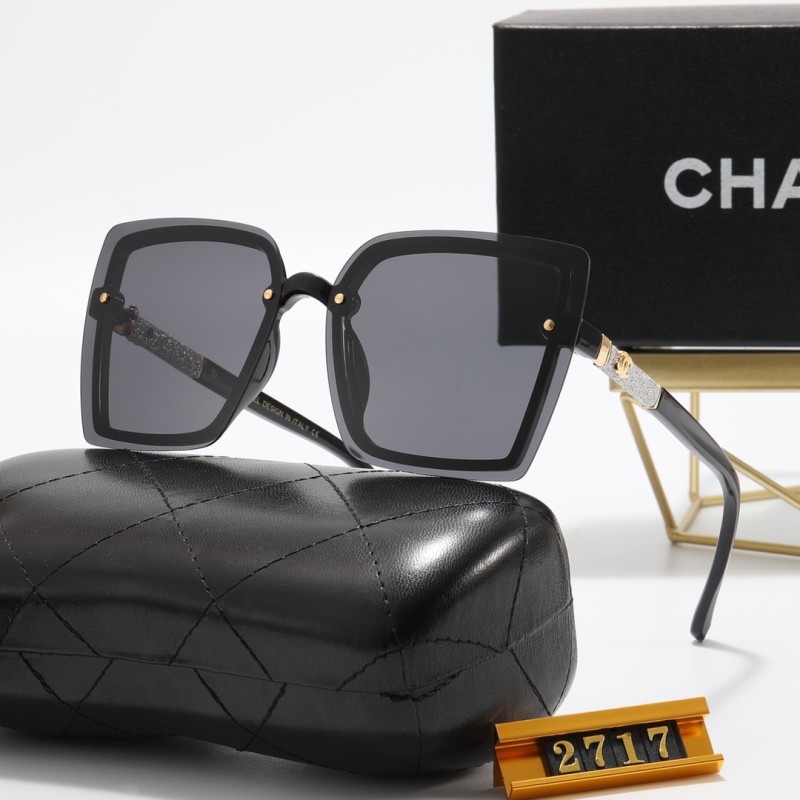 CHANEL S Black PC Multi AC Women's Outdoor Square Sunglasses
