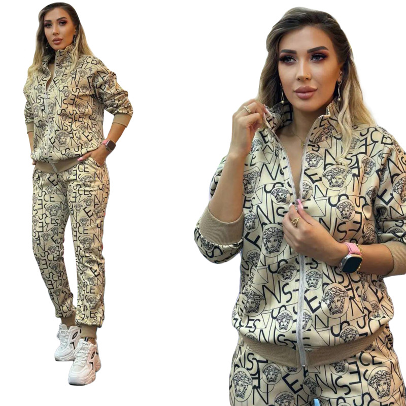 White  European high luxury print fashion slim-fit jacket and trousers